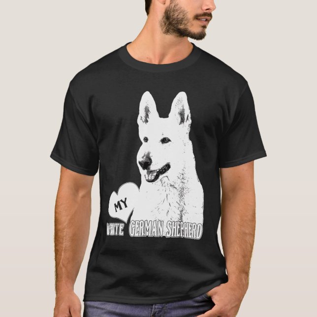 Bhymer Liebe Mein Weißdeutscher Hirte T-Shirt (Vorderseite)