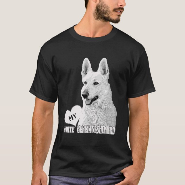 Bhymer Liebe Mein Weißdeutscher Hirte T-Shirt (Vorderseite)