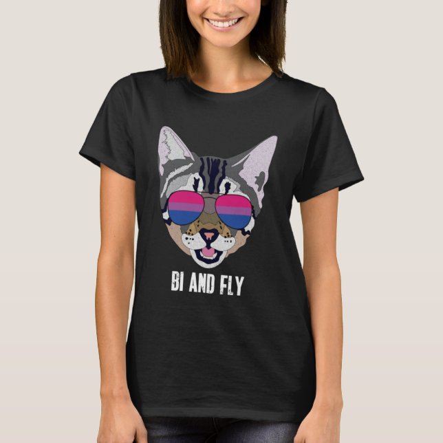 Bi and Fly Funny Cat Bisexual Bi Pride Pullover H (Devant)