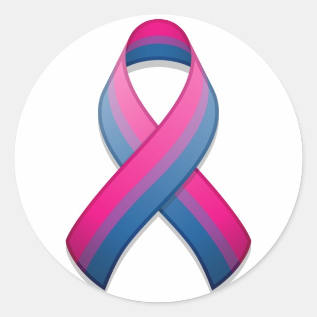 Bi Awareness Ribbon Round Sticker (Vorderseite)