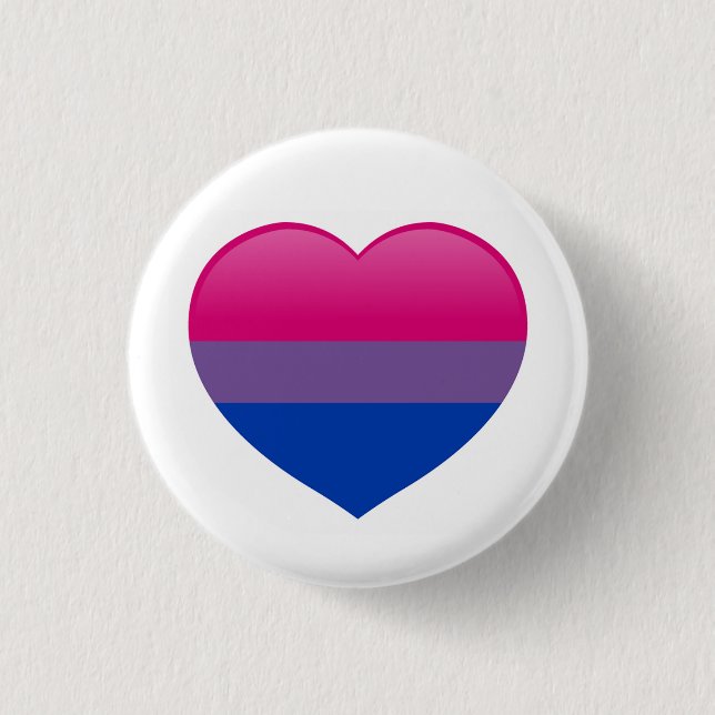 Bi Bisexual Flag Liebe Herz Button (Vorderseite)