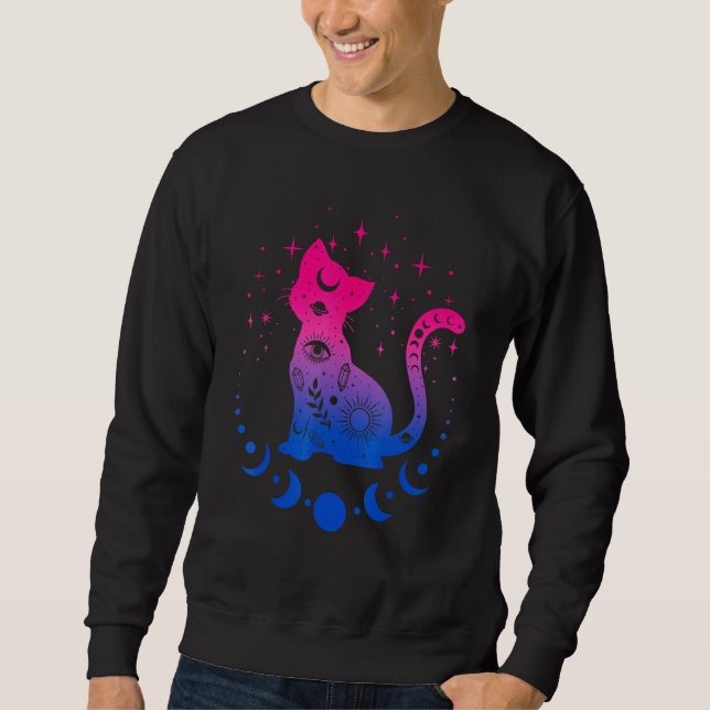 Bi Bisexual Pride Flag Colors Astronomy Cat  LGBT  Sweatshirt (Vorderseite)