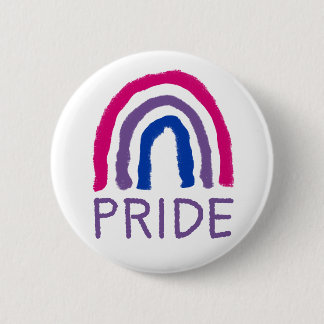 Bi Bisexual Pride Painted Crayon Rainbow Button