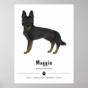 Bi-Black-Deutscher Hirte Niedlicher Hund und benut Poster