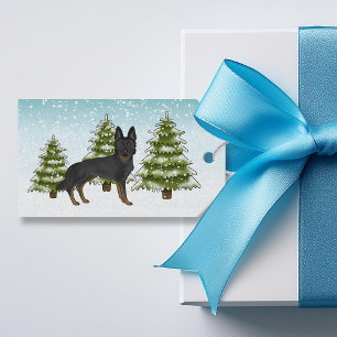 Bi-Black German Shepherd Dog Blue Winter Christmas Geschenkanhänger