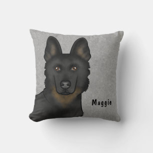 Bi-Black German Shepherd Dog Head and Individuelle Kissen
