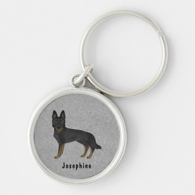 Bi-Black German Shepherd GSD Hund mit Individuelle Schlüsselanhänger (Vorne)