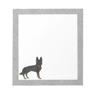 Bi-Black German Shepherd Niedlicher Cartoon GSD Do Notizblock