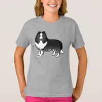 Bi-Black Shetland Sheepdog Niedlicher Cartoon Dog