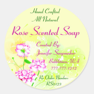 Bi Color Rose auf Gelb Ver. 2 Runder Aufkleber