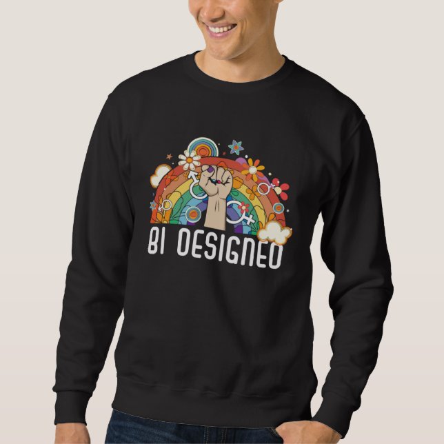 Bi Designed Bisexual Rainbow Pride March Bisexuali Sweatshirt (Vorderseite)