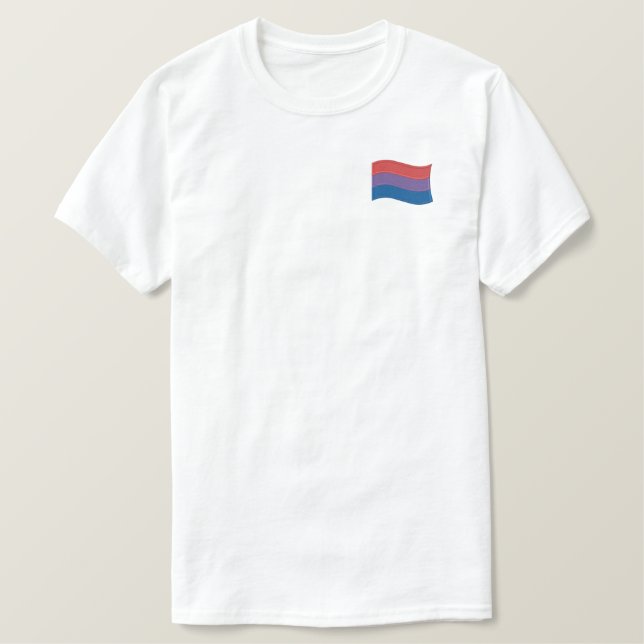 Bi-exual-Stolperflagge bestickter T - Shirt (Design vorne)