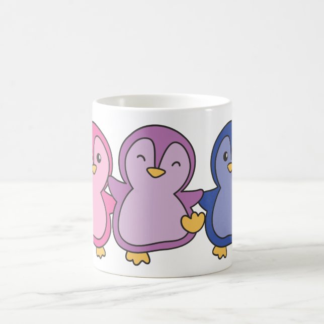 Bi Flag Pride Lgbtq Cute Penguin Coffee Mug (Centre)