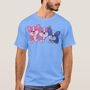 Bi Flag Pride Lgbtq Dogs Bi Corgi T-Shirt