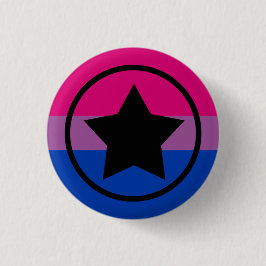 Bi Flag Star in einem Kreis Button