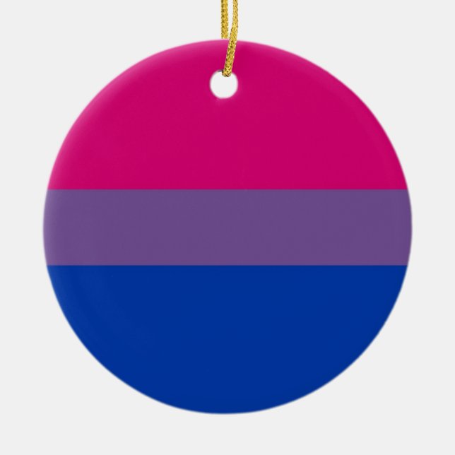 Bi-Flagge fliegt für bisexuellen Stolz Keramikornament (Vorne)