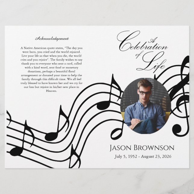 Bi-Fold Pink Hydrangeas Beerdigung Programm Flyer (Vorne)