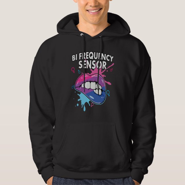 Bi Frequency Sensor Bisexual Rainbow Pride Bisexua Hoodie (Vorderseite)