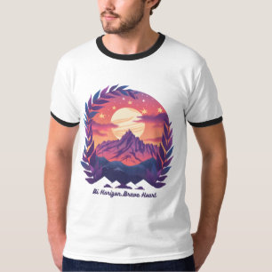 Bi Horizon Brave Heart LGBTQ Camping Bisexuell T-Shirt