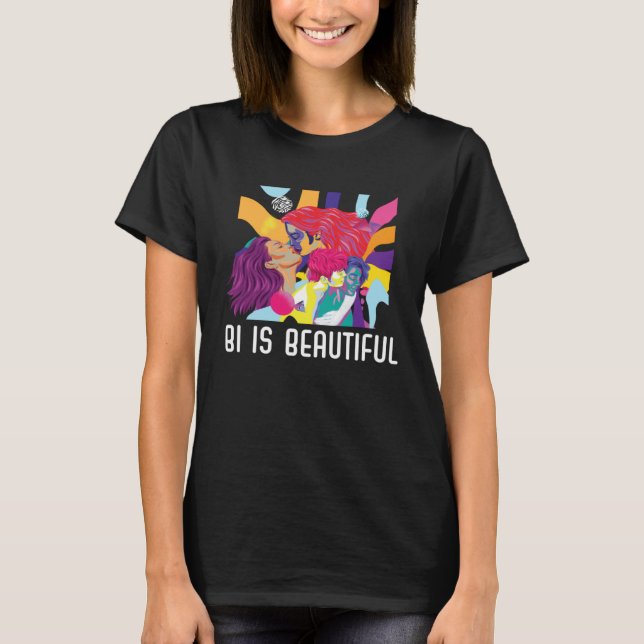 Bi Is Beautiful Bisexual Rainbow Pride Bisexuality T-Shirt (Vorderseite)