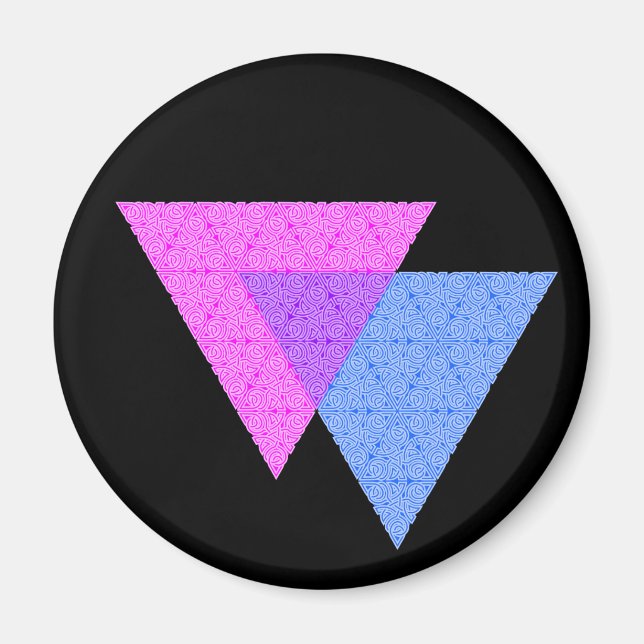 Bi Knot Symbol Rund Black Magnet (Vorne)