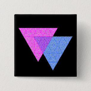 Bi Knot Symbol Square Black Button