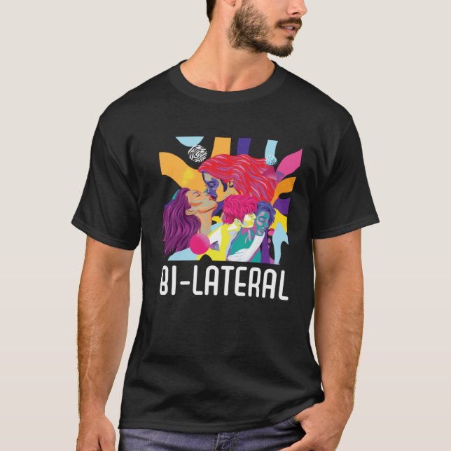 Bi Lateral Bisexual Rainbow Pride Bisexuality LGBT T-Shirt (Vorderseite)