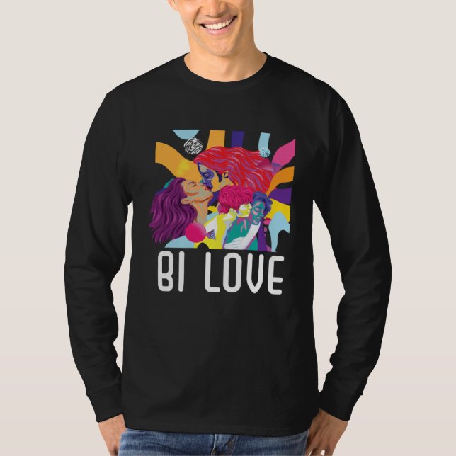 Bi Love Bisexual Rainbow Pride March Bisexuality L T-Shirt (Vorderseite)