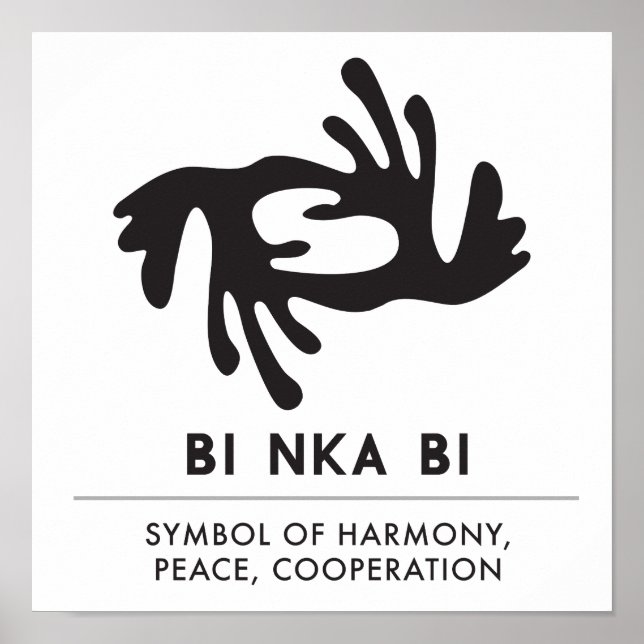 BI NKA BI | Symbol für Harmonie, Frieden, Zusammen Poster (Vorne)