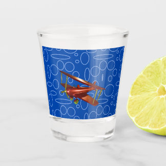 Bi-plan rouge sur le verre Cercles bleus et boucle