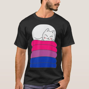 Bi Pride Cat LGBT Biseual Flag Cute funny Cat Pill T-Shirt