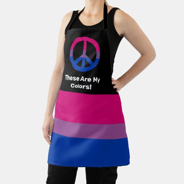 Bi pride flag and peace sign with a custom text schürze (InSitu)