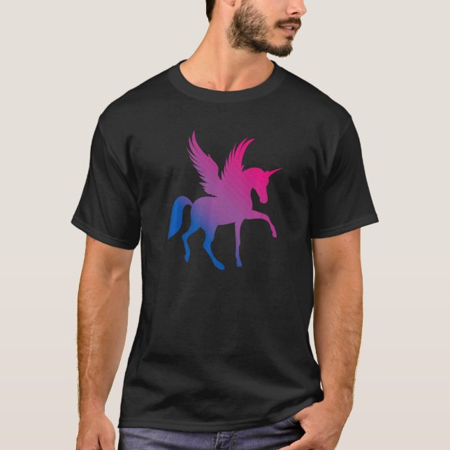 Bi Pride Flag Unicorn Bisexual Premium T-Shirt (Vorderseite)