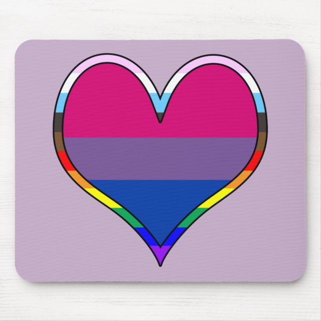 Bi Pride Heart Mousepad (Vorne)