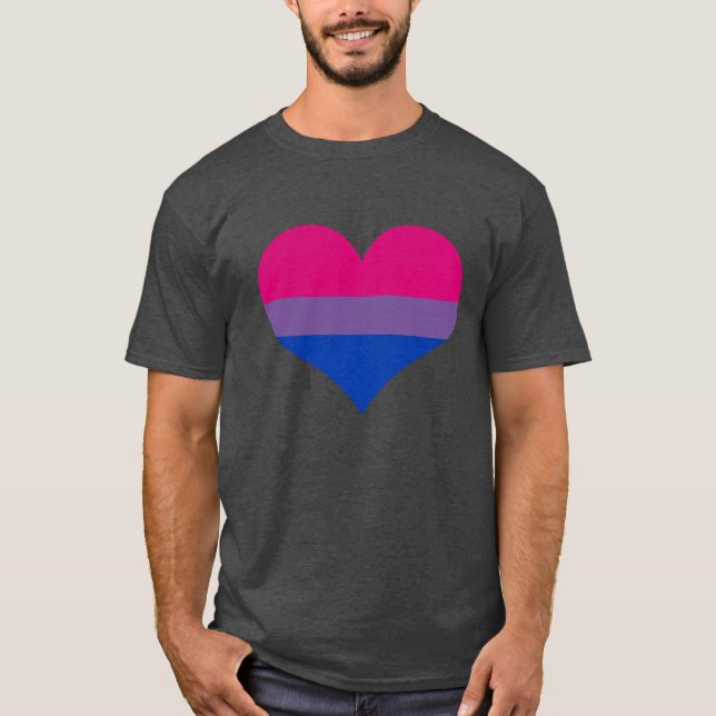 Bi Pride Heart T - Shirt (Vorderseite)