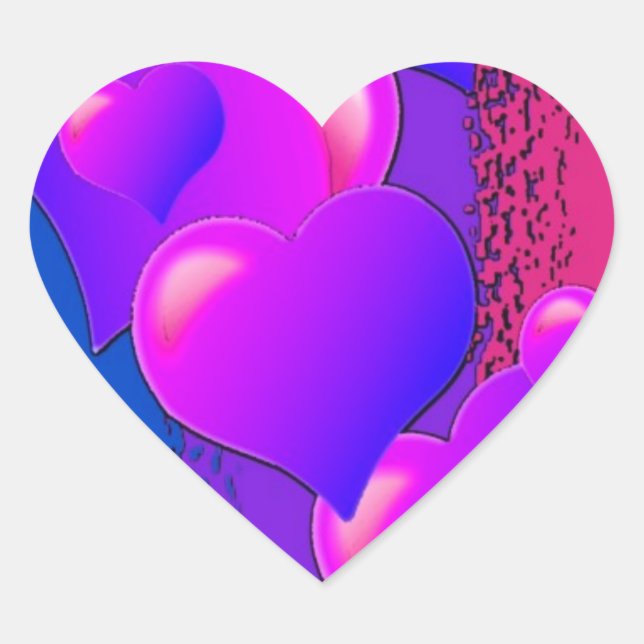 Bi Pride Hearts Herz-Aufkleber (Vorderseite)