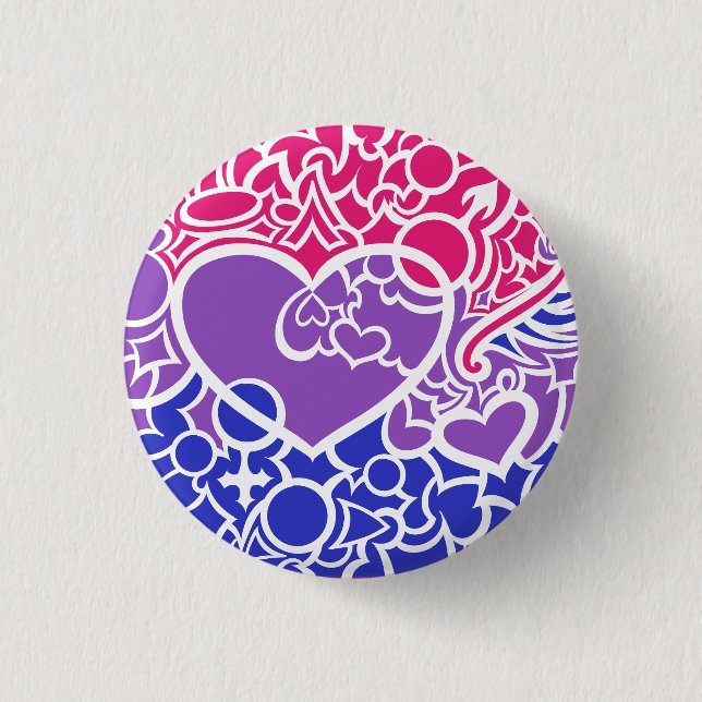 Bi Pride Squiggle Button (Vorderseite)