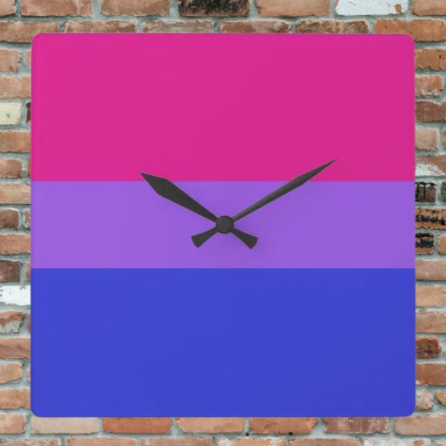 Bi Pride Timekeeper Quadratische Wanduhr (Von Creator hochgeladen)