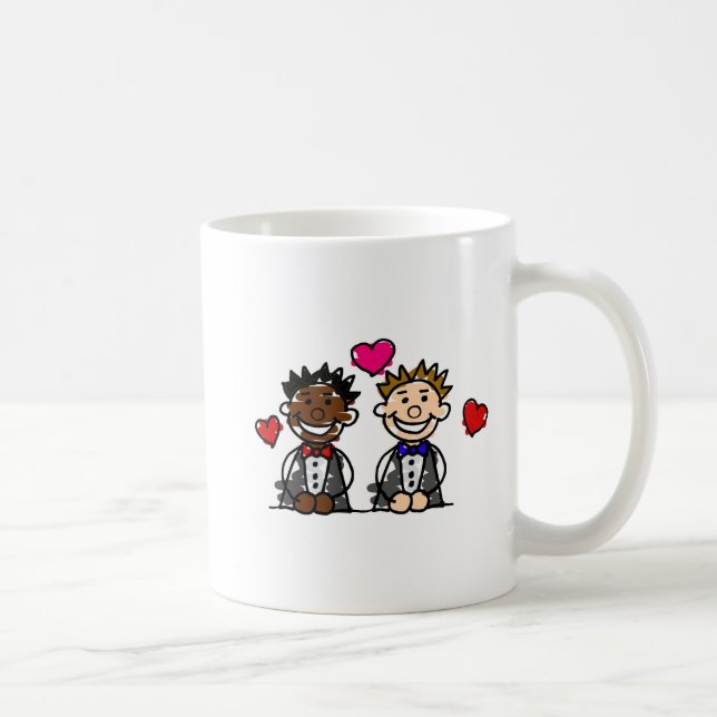 Bi-Rassische homosexuelle Paare Kaffeetasse (Rechts)