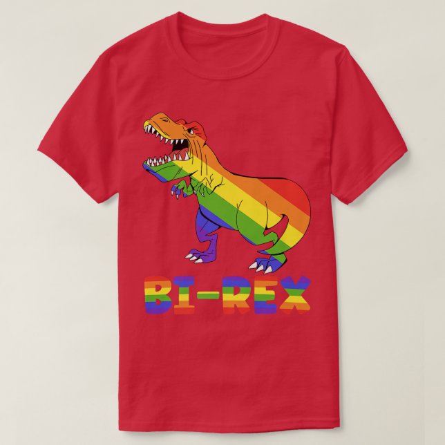 Bi-Rex Rainbow Dino, Pride Month lgbtq Premiu T-Shirt (Design vorne)