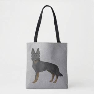 Bi-Schwarzer Deutscher Schäferhund Süßer Cartoon-H Tasche