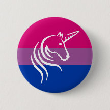 Bi+ Stolz-Flaggen-Einhorn-Grafik-Knopf
