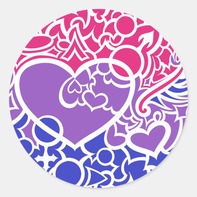 Bi Stolz Squiggle Runder Aufkleber (Vorderseite)