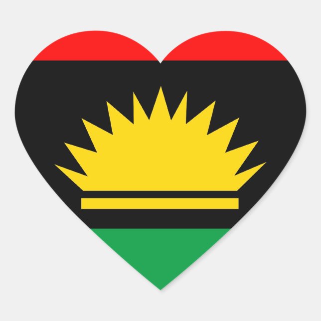Biafra-Republik Minderheit ethnische Flagge Herz-Aufkleber (Vorderseite)