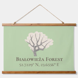 Białowieża Forest Latitude & Longitude Wandteppich Mit Holzrahmen