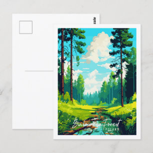 Bialowieza Forest Polen Jahrgang Reise Ort Postkarte