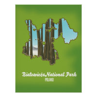 Białowieża Nationalpark poland map canvas print