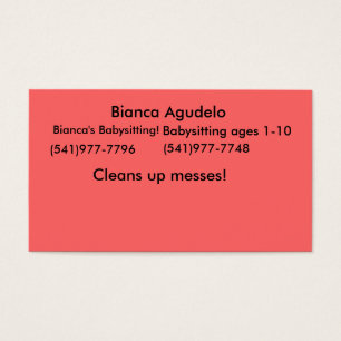 Bianca Agudelo, Biancas Babysitting! , (541) 977