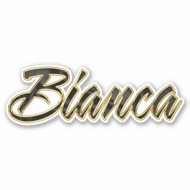 Bianca black gold Lettering Aufkleber Sticker (Vorderseite)