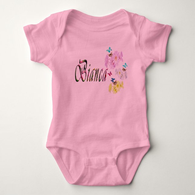 Bianca Girls Name Logo, Baby Bodysuit Baby Strampler (Vorderseite)